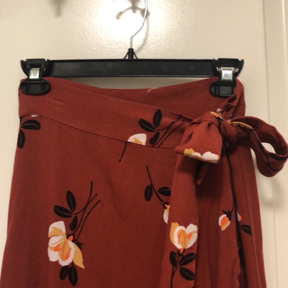Free People Terra Cotta Wrap Skirt - Picture 2 of 4